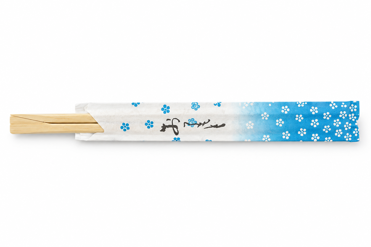 #WEC03, BLUE FISH 9" PAPER WRAPPED TWIN CHOPSTICK 2000 PAIRS — Enhanced reference photo